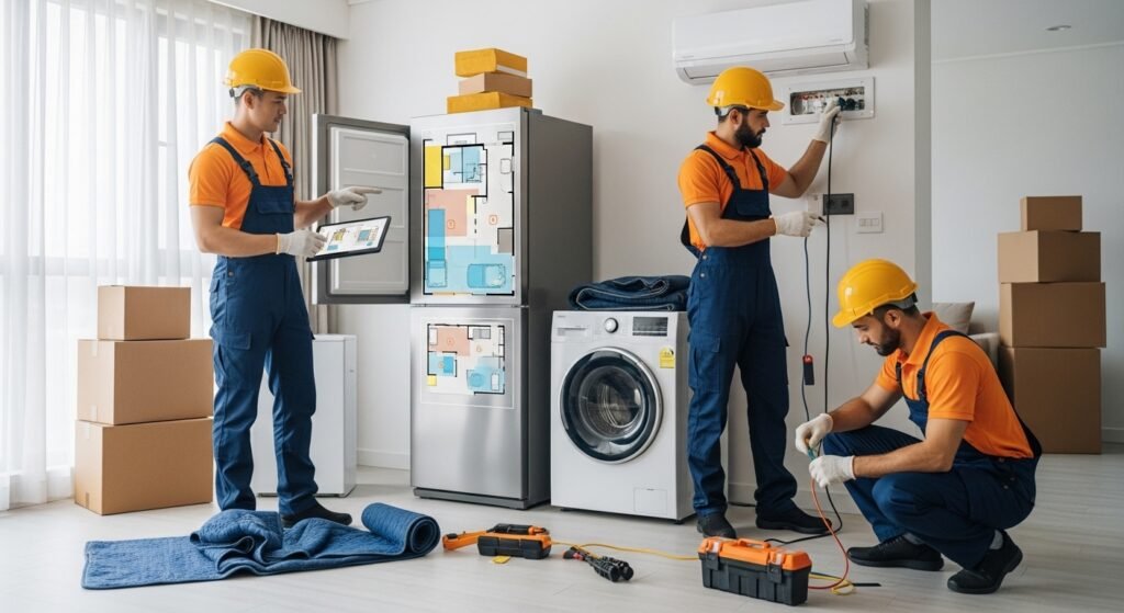 التخطيط الاحترافي قبل نقل الأجهزة الكهربائية والمكيفات